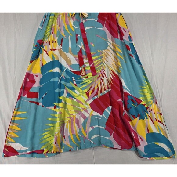 NWT Natori Womens Midi Dress Gauze V-Neck Pockets Tropical Resort Vaca Size S - Picture 9 of 13
